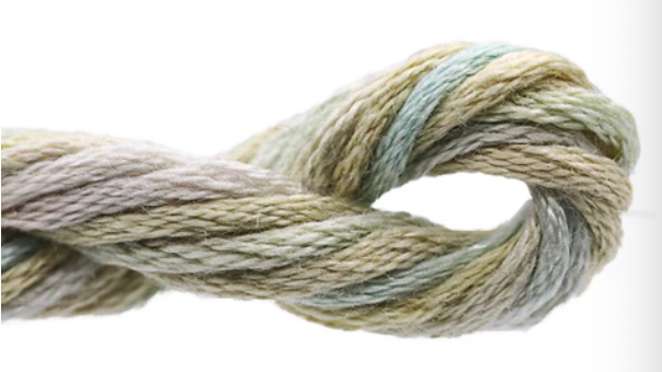 Multicolored yarn skein on a white background