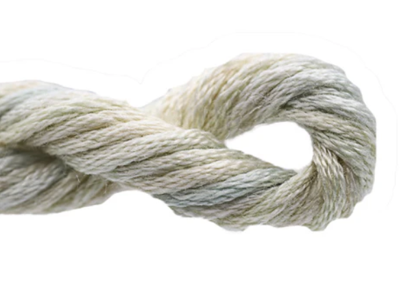 Close-up of a skein of yarn on a white background
