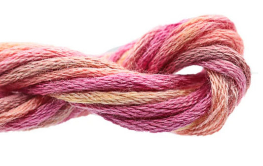 Multicolored yarn skein on a white background
