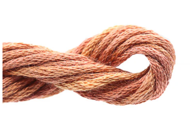 Brown yarn skein on a white background