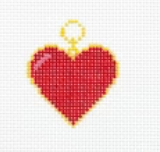 Red heart needlepoint ornament