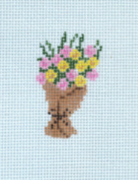 Floral bouquet needlepoint design
