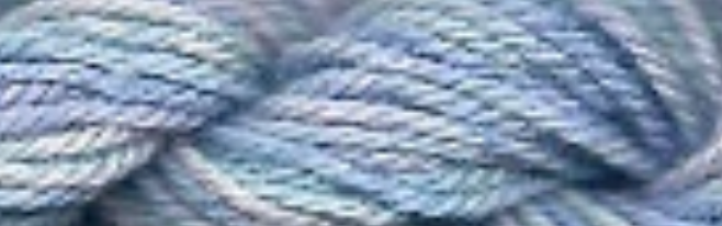A close-up of twisted yarn in a soft light blue color, filling the entire frame.