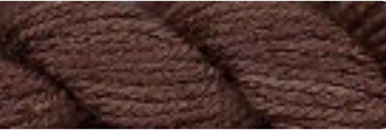 A close-up of dark brown yarn texture, showing the twisted plies and heathered color.