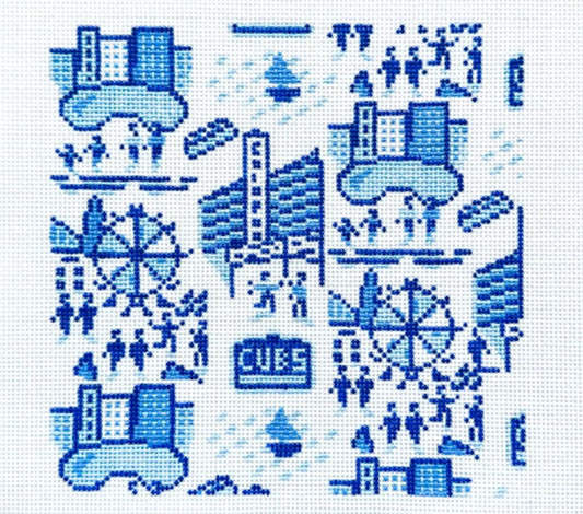 Chicago skyline needlepoint canvas