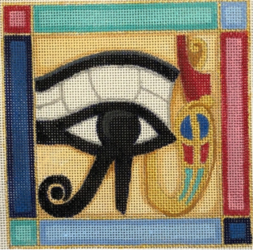 Egyptian Eye of Horus and Ankh needlepoint design