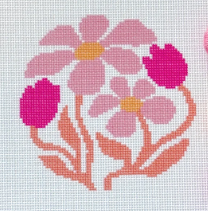 Pink and magenta flowers with yellow centers