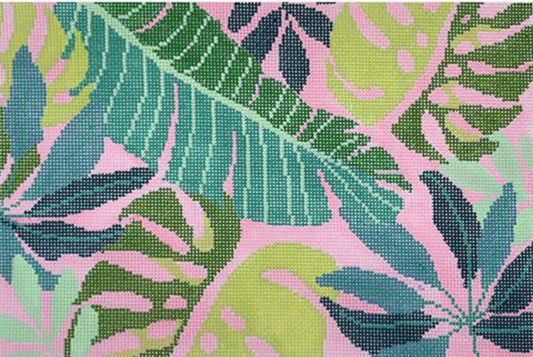 Tropical Leaves Clutch - Pink