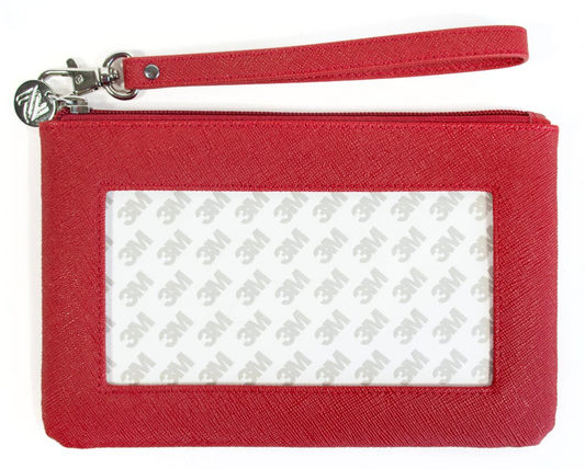 Saffiano Leather Accessory Bag - Red