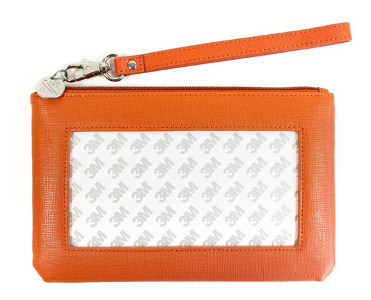 Saffiano Leather Accessory Bag - Orange