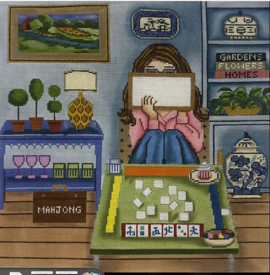 MAHJ Stitching Girl Pillow