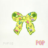Green Floral Bow