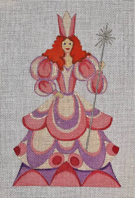 Red-haired fairy princess on needlepoint canvas