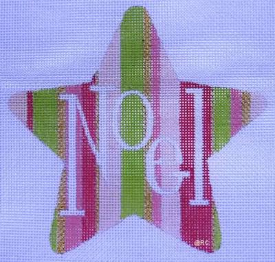 Star-shaped textile design with “No1” and colorful stripes